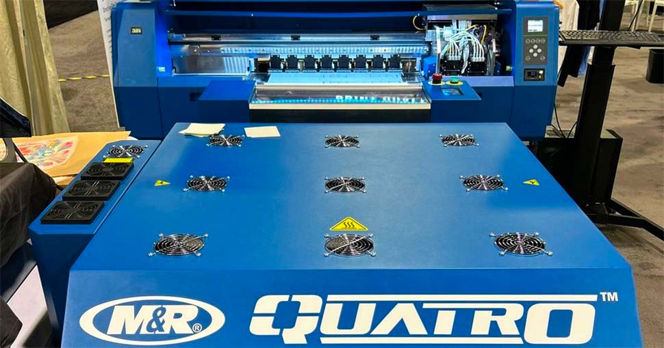 Nazdar and M&R Printing Equipment will jointly develop a new ink set for M&R’s recently released QUATRO printer.