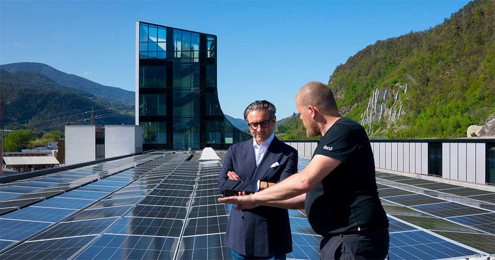 Durst Group installs one of the biggest solar panel plants in South Tyrol.