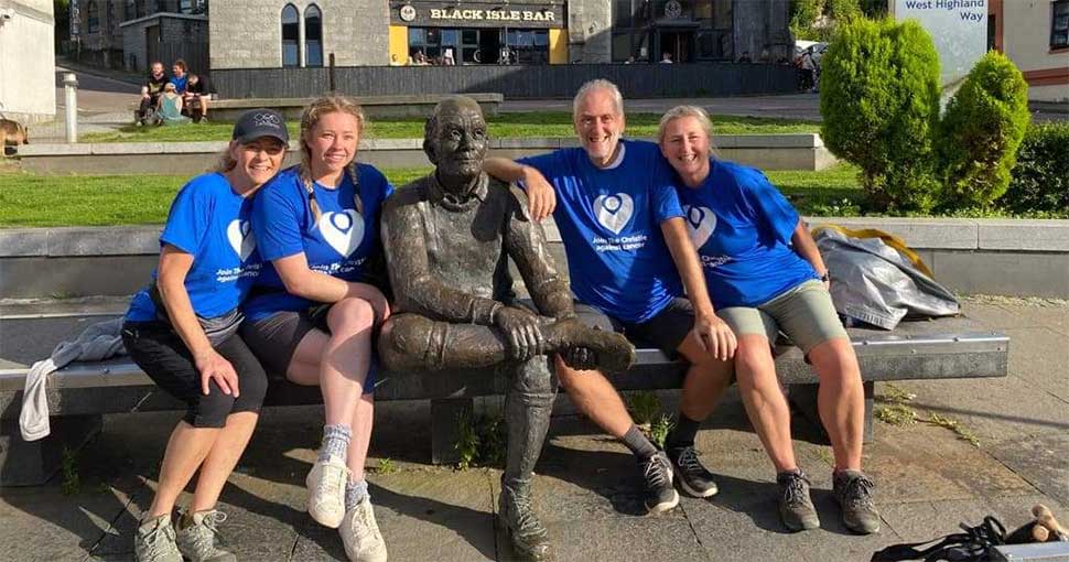 Perfect Colours’ Walker completes West Highland Way challenge to raise funds for cancer charity. 
