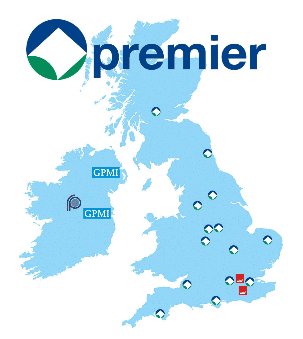 Premier Paper Group delivery locations.