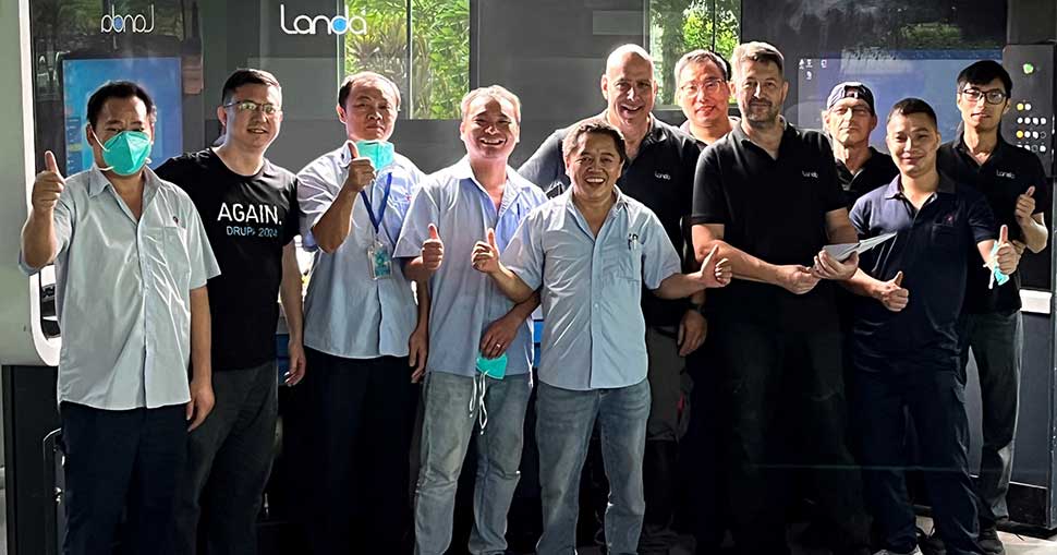 Nine Stars Printing installs a Landa S10 Nanographic Printing Press to transform Chinese packaging market.