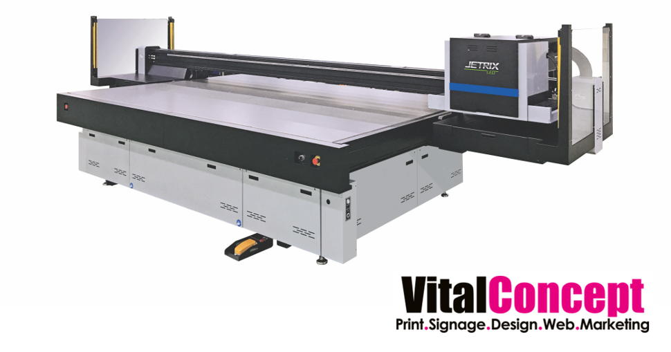 Vital Concept production has significantly accelerated with the arrival of a JETRIX LXi8 Flatbed Printer.