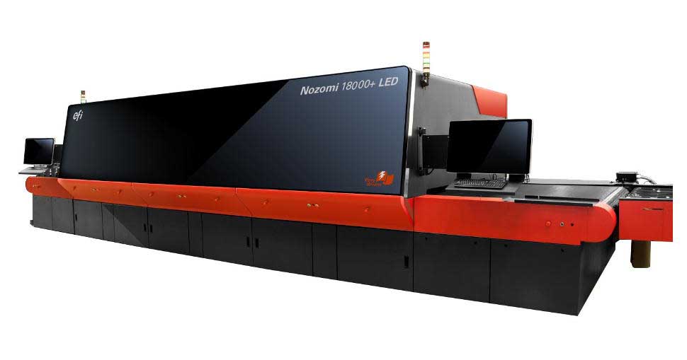 Award-winning EFI Nozomi 18000+ LED single-pass printer for display graphics commercially available.