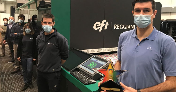 Unmatched Digital Productivity: The EFI Reggiani BOLT Textile Printer Receives the InterTech Technology Award.