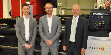 Andy McGuinness and Luke Walford, Directors of SEDO, with Steve Collins of Agfa.