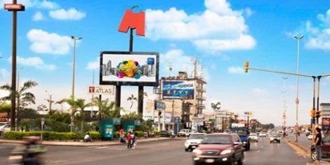 A JWF Group digital billboard in Asunción, the capital city of Paraguay.