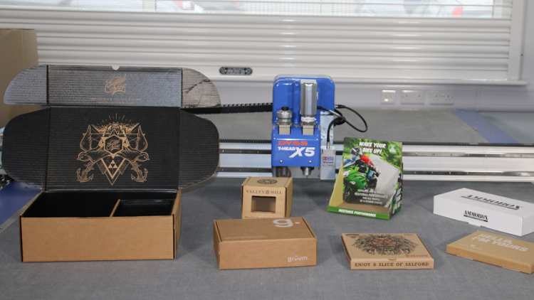 DYSS X5-1630 digital die cutter from AG/CAD combined with AG/CAD's KASEMAKE structural packaging CAD software.