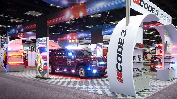 Code 3 (designed by Nimlok St. Louis) in the Best Island Exhibit 600 to 1,000 square feet category.