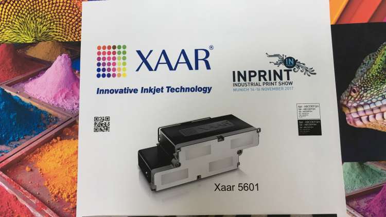 Visitors to the Xaar stand (# 514, Hall A6) can see full A4 CMYK colour print samples produced by eight Xaar 5601 printheads.