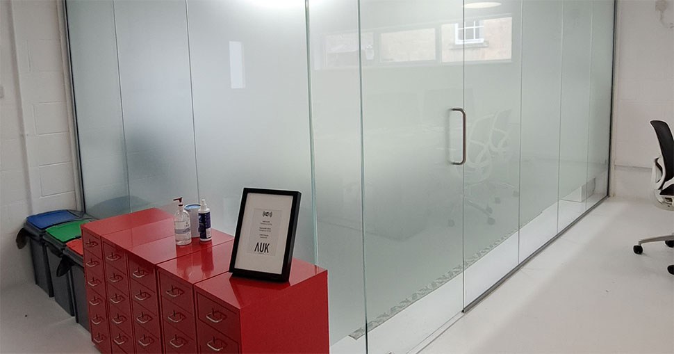 Keeping it under wraps with Minuteman Press Bath and Drytac SpotOn Clear.