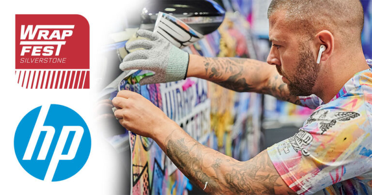 The HP pit garage area will feature a wrapped TESLA car, printed using HP Latex technology.