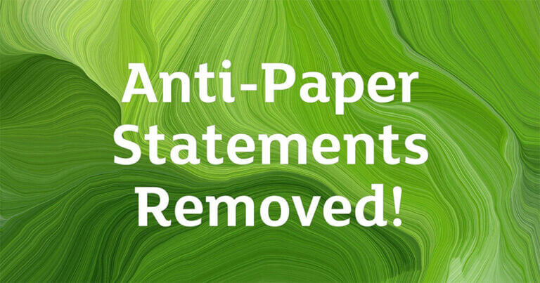 Two Sides anti-paper statements removed